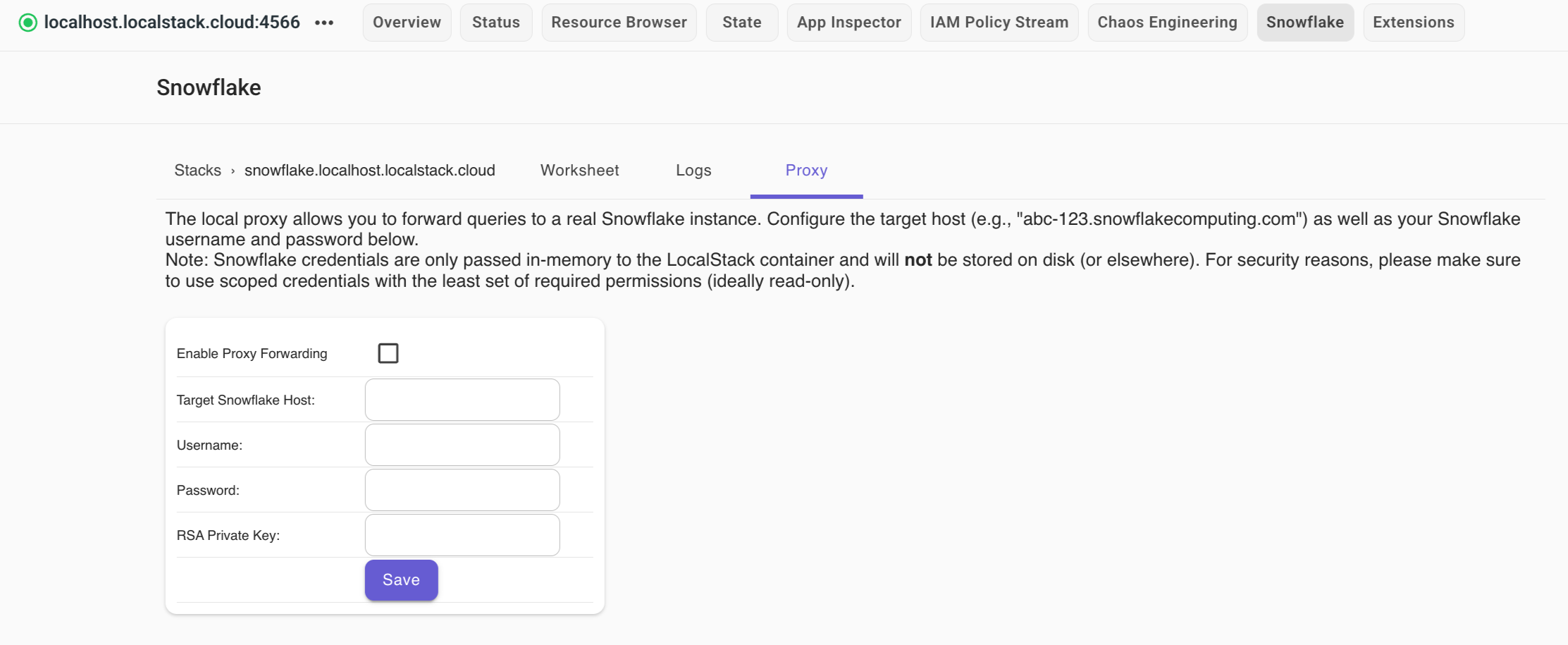 Forward queries to a real Snowflake instance